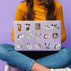 MAQIYI possum stickers peel off cleanly without residue on smooth surfaces.