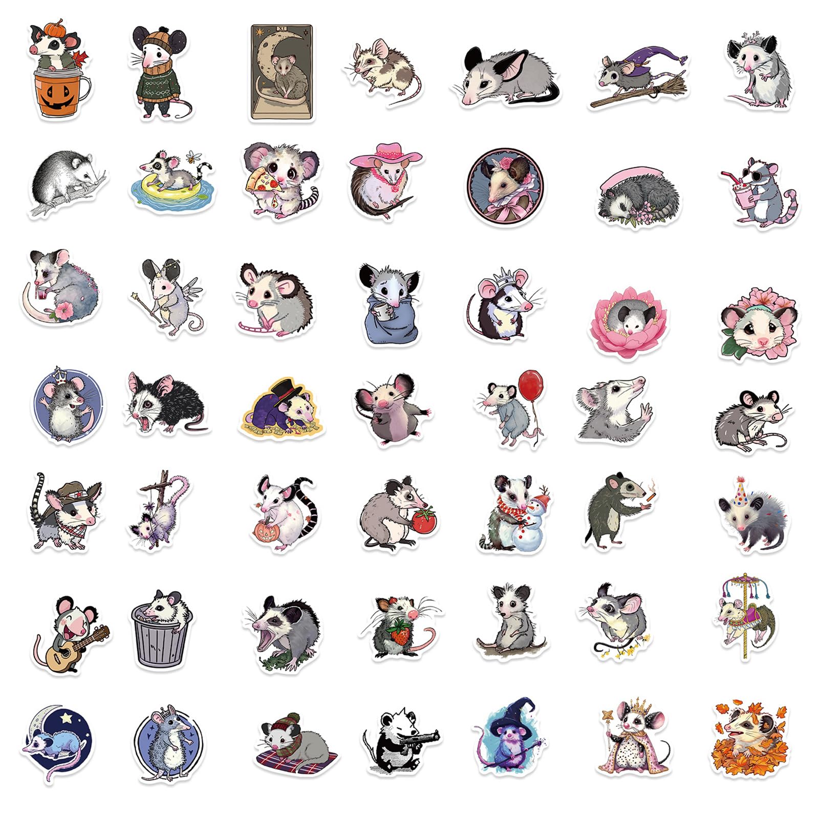 MAQIYI possum stickers on a water bottle add color and weatherproof charm.