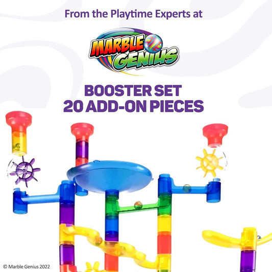 Marble Genius Booster Set straight track enables smooth, reliable marble travel.