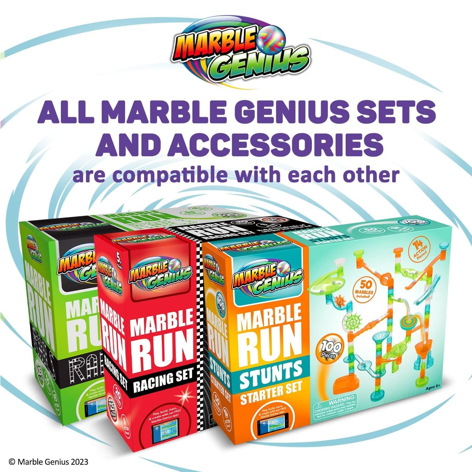 Marble Genius compatibility: expands with other sets for endless configurations