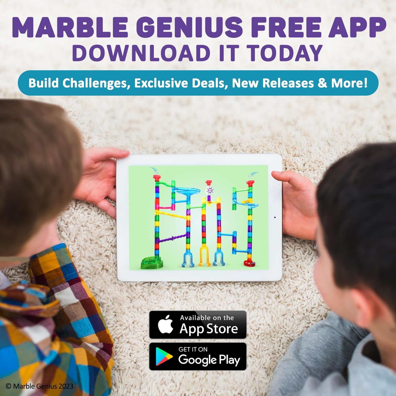 Family-friendly Marble Genius play session for collaborative learning and fun.