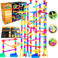 Marble Genius Glow Extreme Track with clear pieces for vivid action.