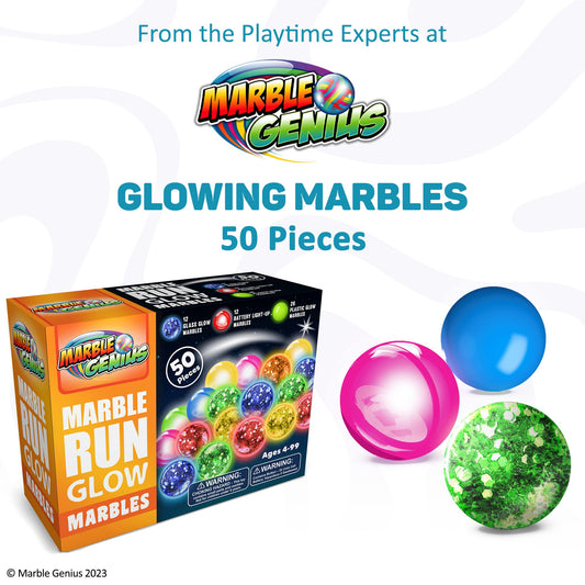 LED orb marbles from Marble Genius light up a race track