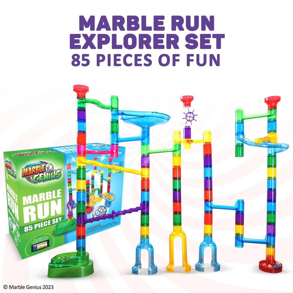 Marble Genius glass marbles provide weight for smooth, realistic marble runs.