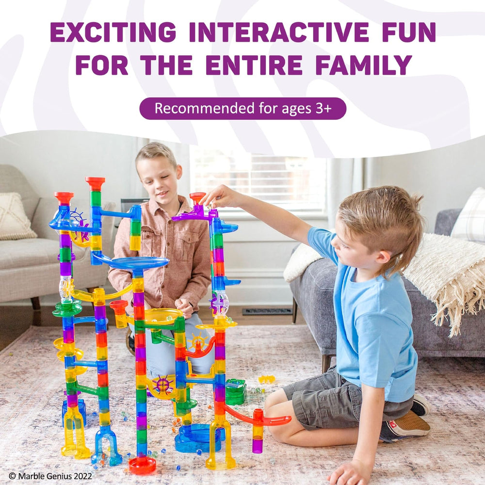 Durable Marble Genius pieces foster imaginative play and spatial reasoning.