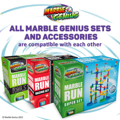 Storage bag included for portable marble run setup and organization.
