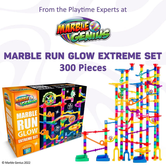 Marble Genius transparent pieces showcase marble racing in motion.