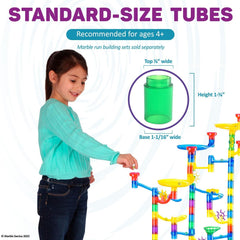 Marble Genius transparent tubes: observe marble movement and potential jams