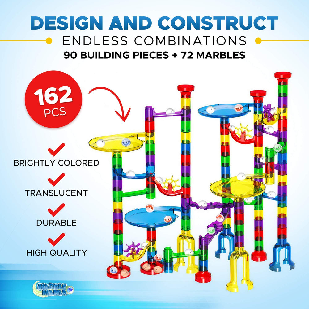 Marble Mania full-colour guidebook inspires four different marble runs.