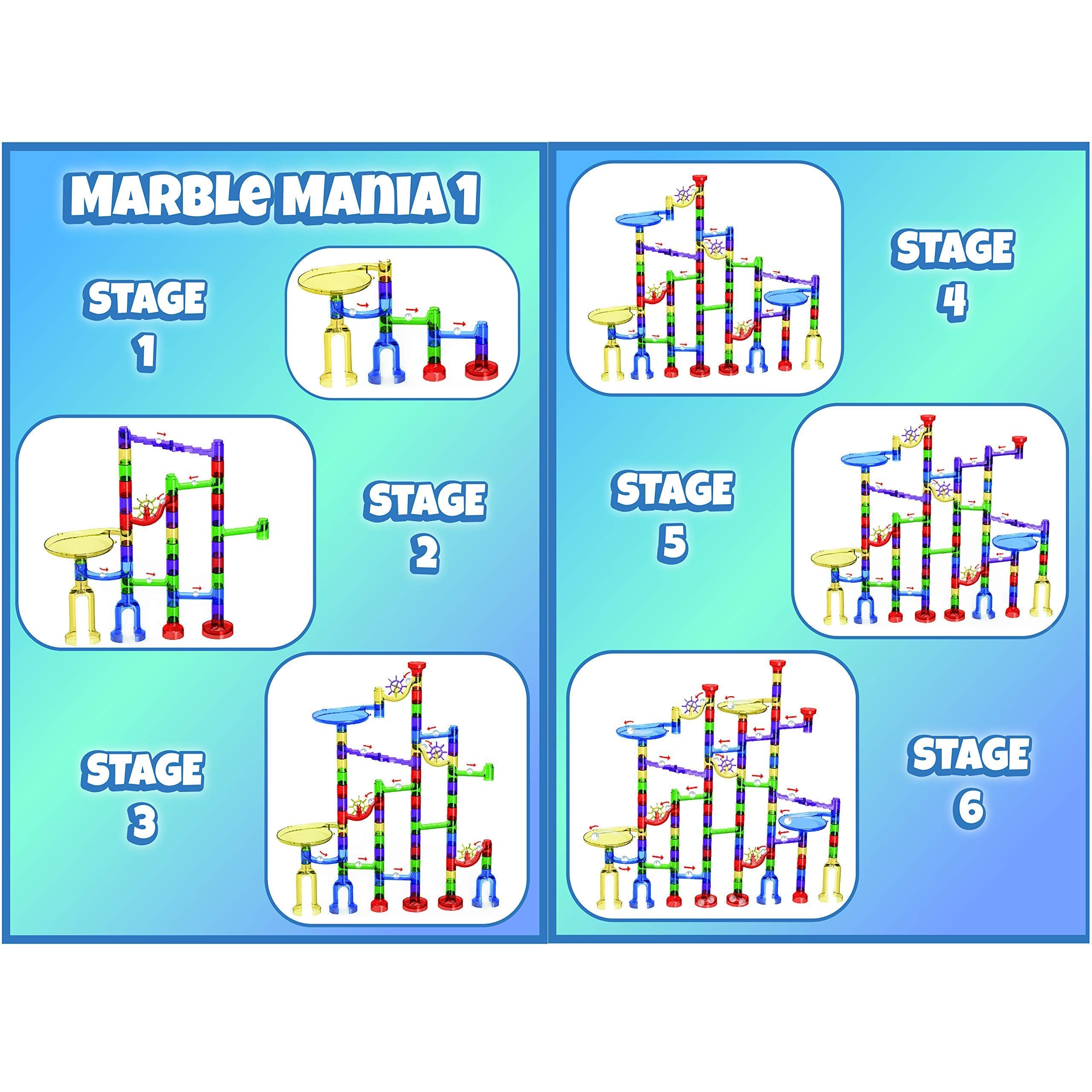 Marble Mania multiple marble run ideas spark imaginative play.