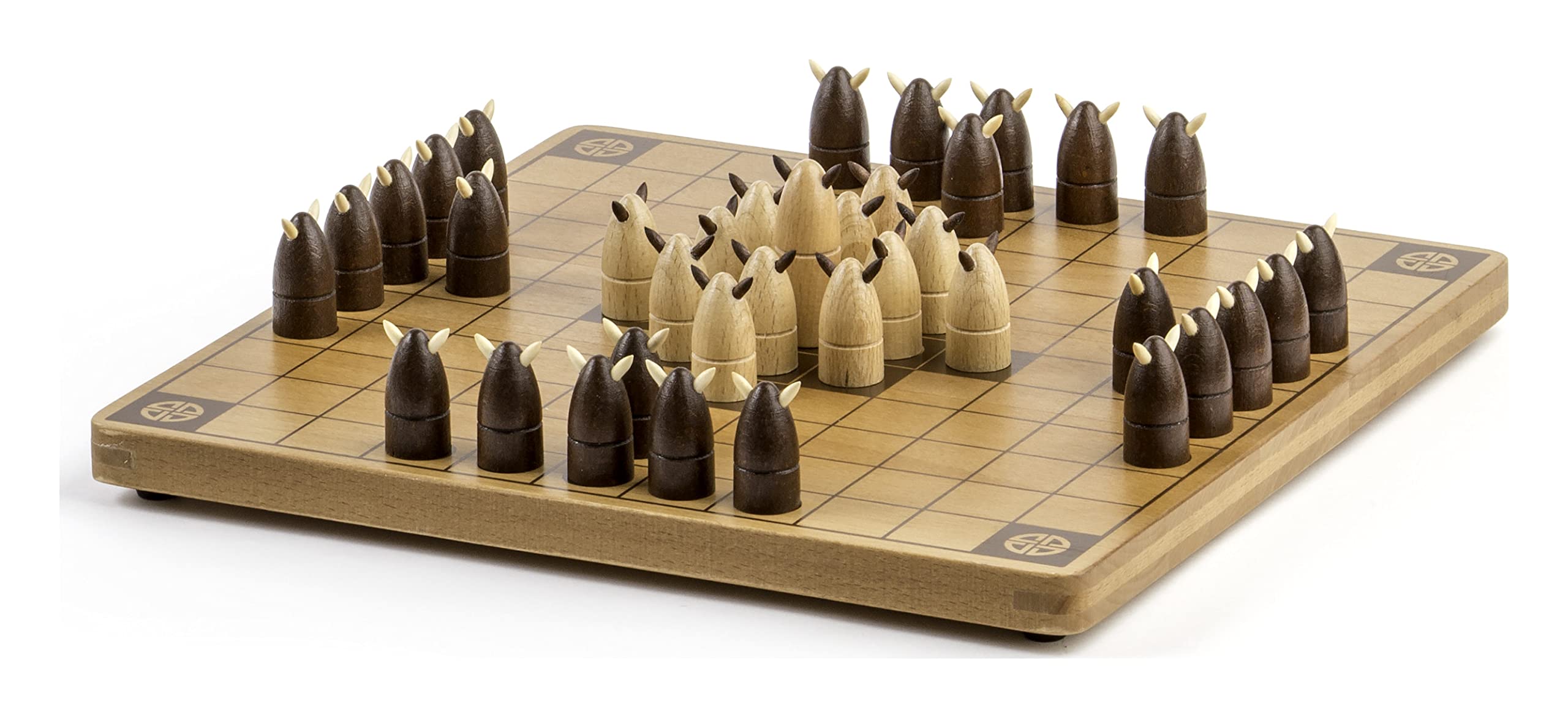 Marbles Hnefatafl Viking pieces closeup with historic styling