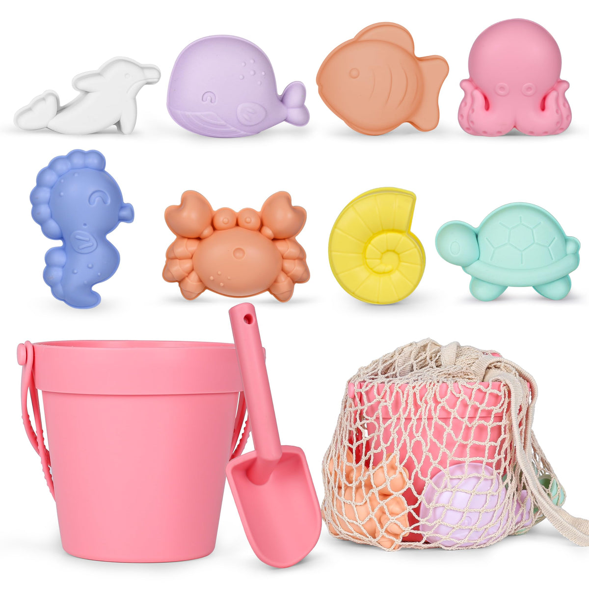 MarcZero silicone beach bucket for quick sand play and easy cleanup