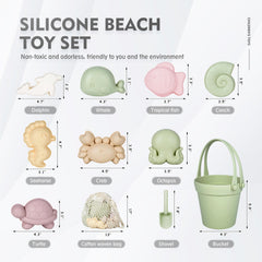 MarcZero silicone beach shovel in green with comfy grip for scooping sand