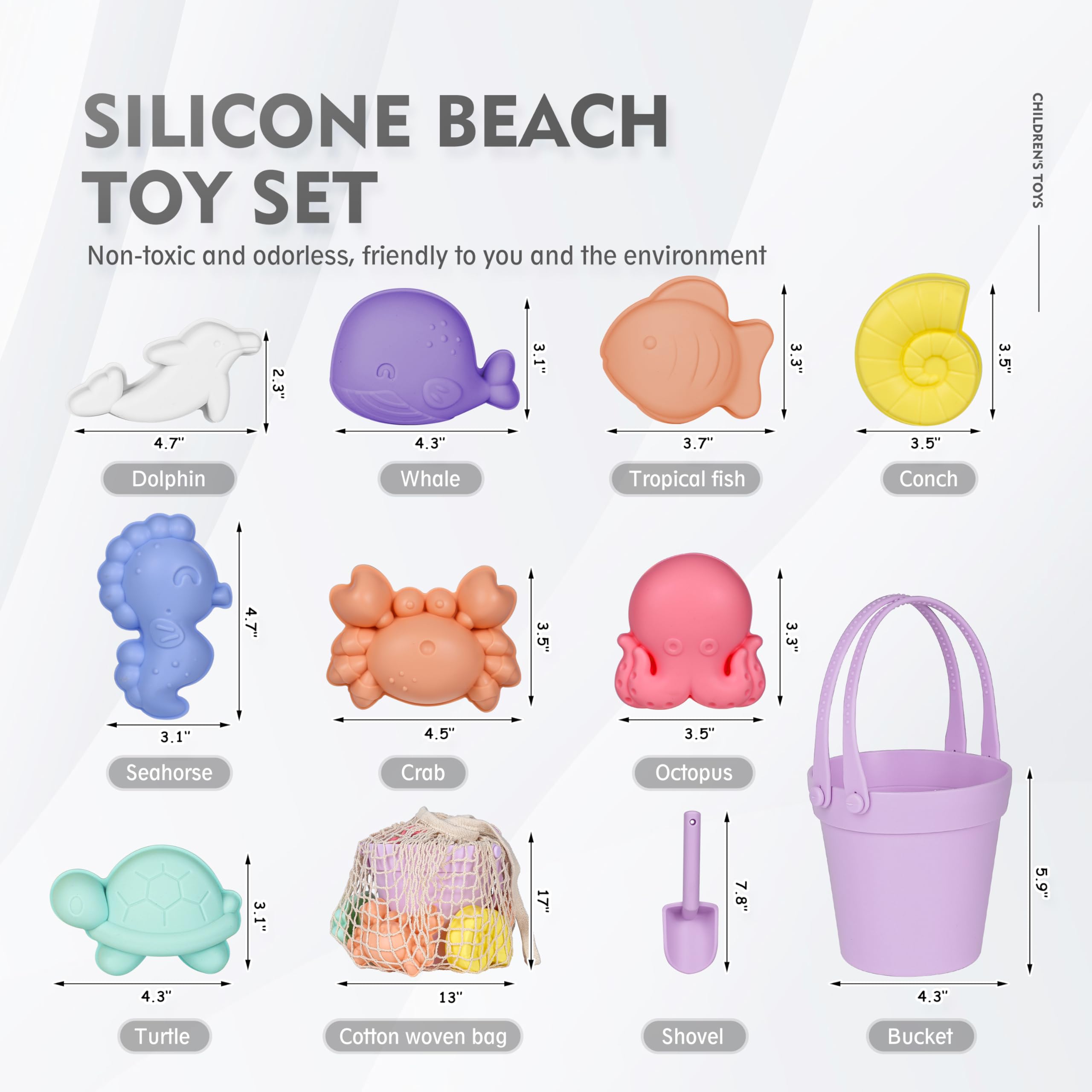 MarcZero silicone beach toys shovel, soft handle for little hands