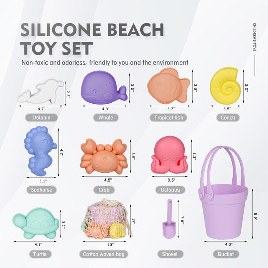 MarcZero silicone beach toys shovel, soft handle for little hands