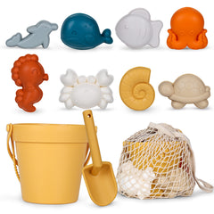MarcZero silicone bucket yellow for beach play and quick sand shaping.