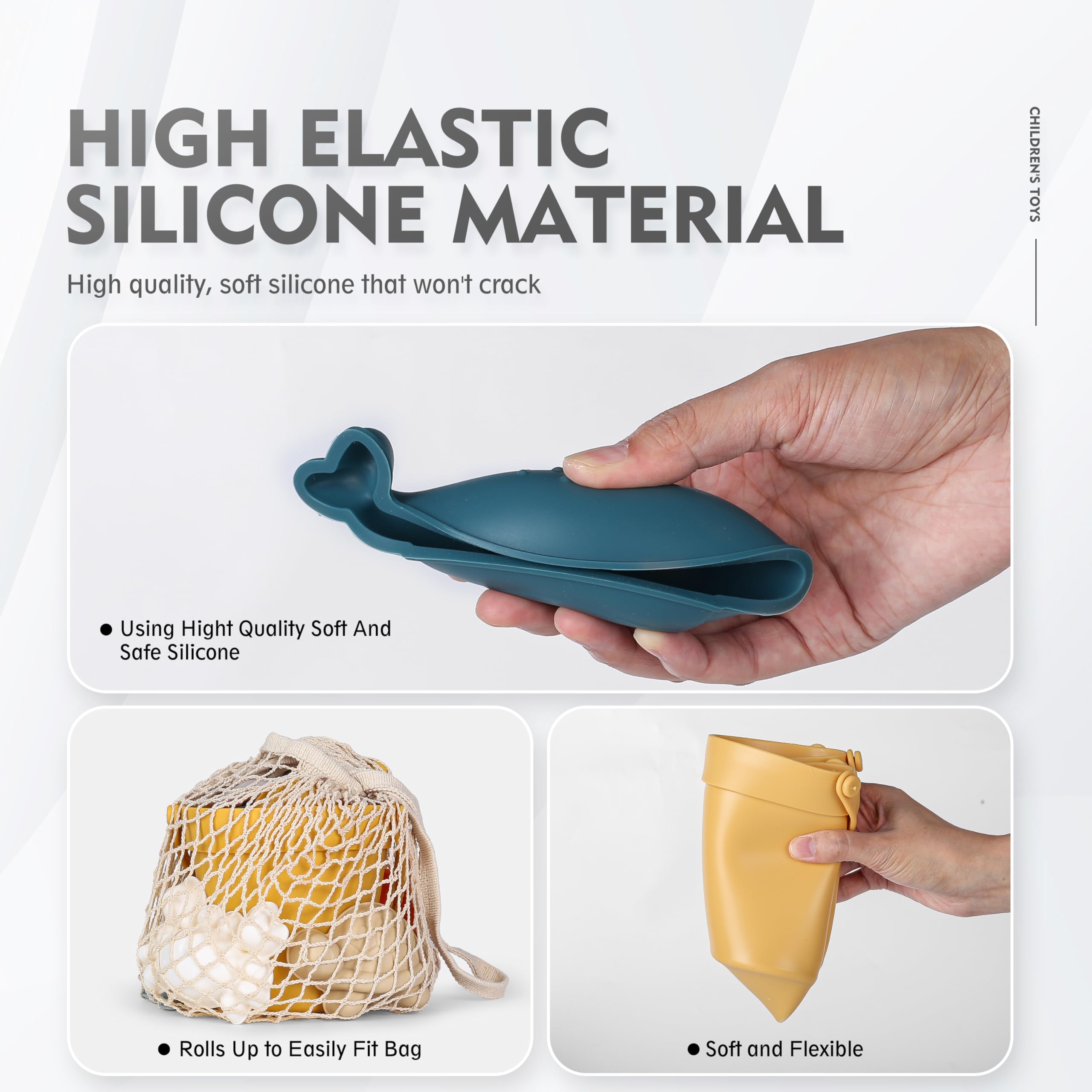 MarcZero silicone octopus yellow supports colorful sand designs.