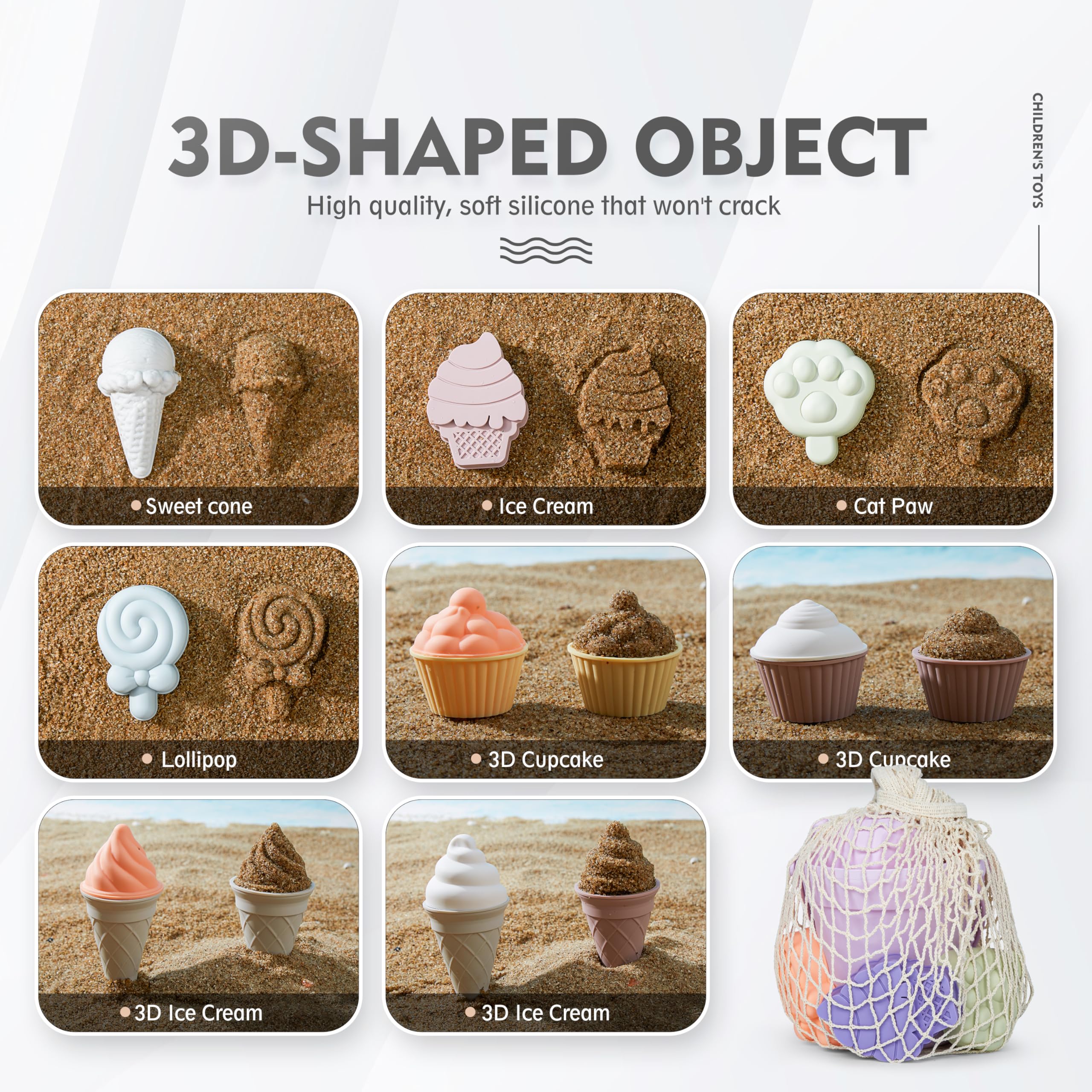 MarcZero silicone sand molds purple set for colorful shapes