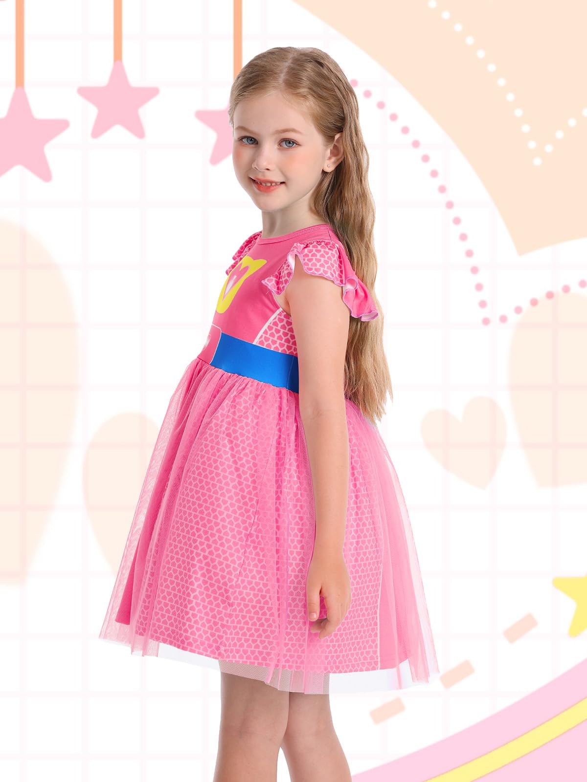 Marendyee crew-neck tulle mesh dress for a light, charming cosplay look