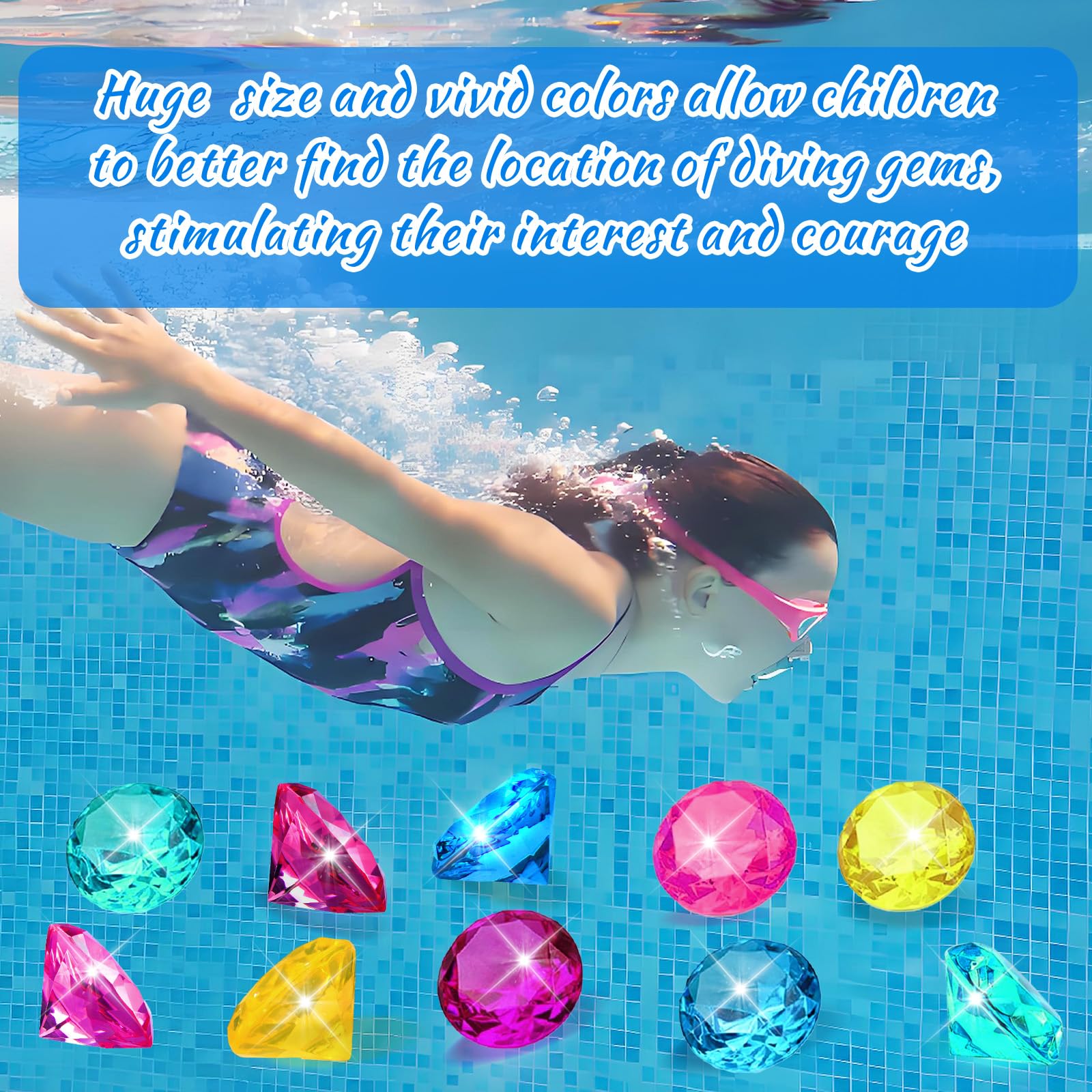 MARFOREVER pastel green diving gem aids underwater scavenger games.
