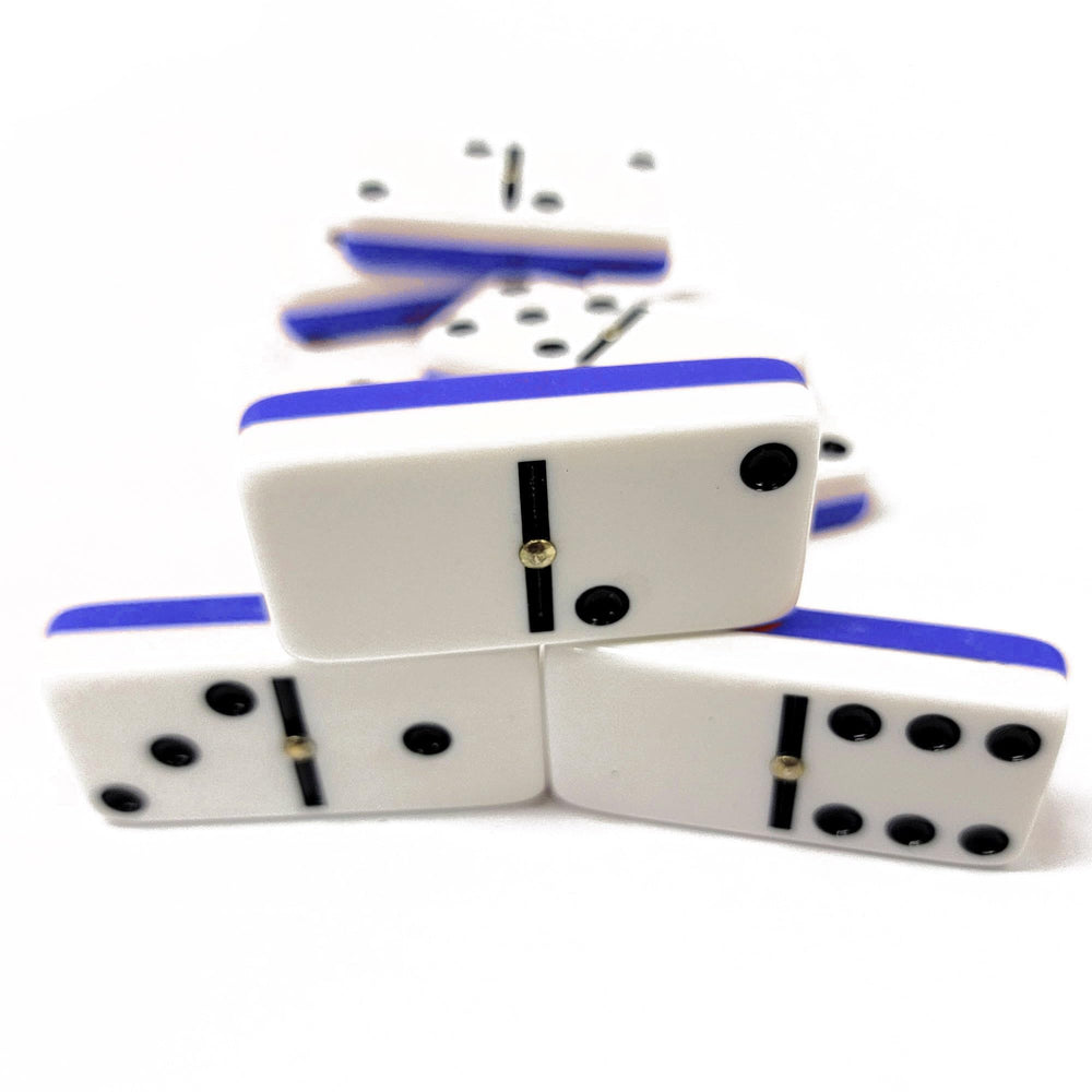 Jumbo-size domino tiles provide comfortable handling for players