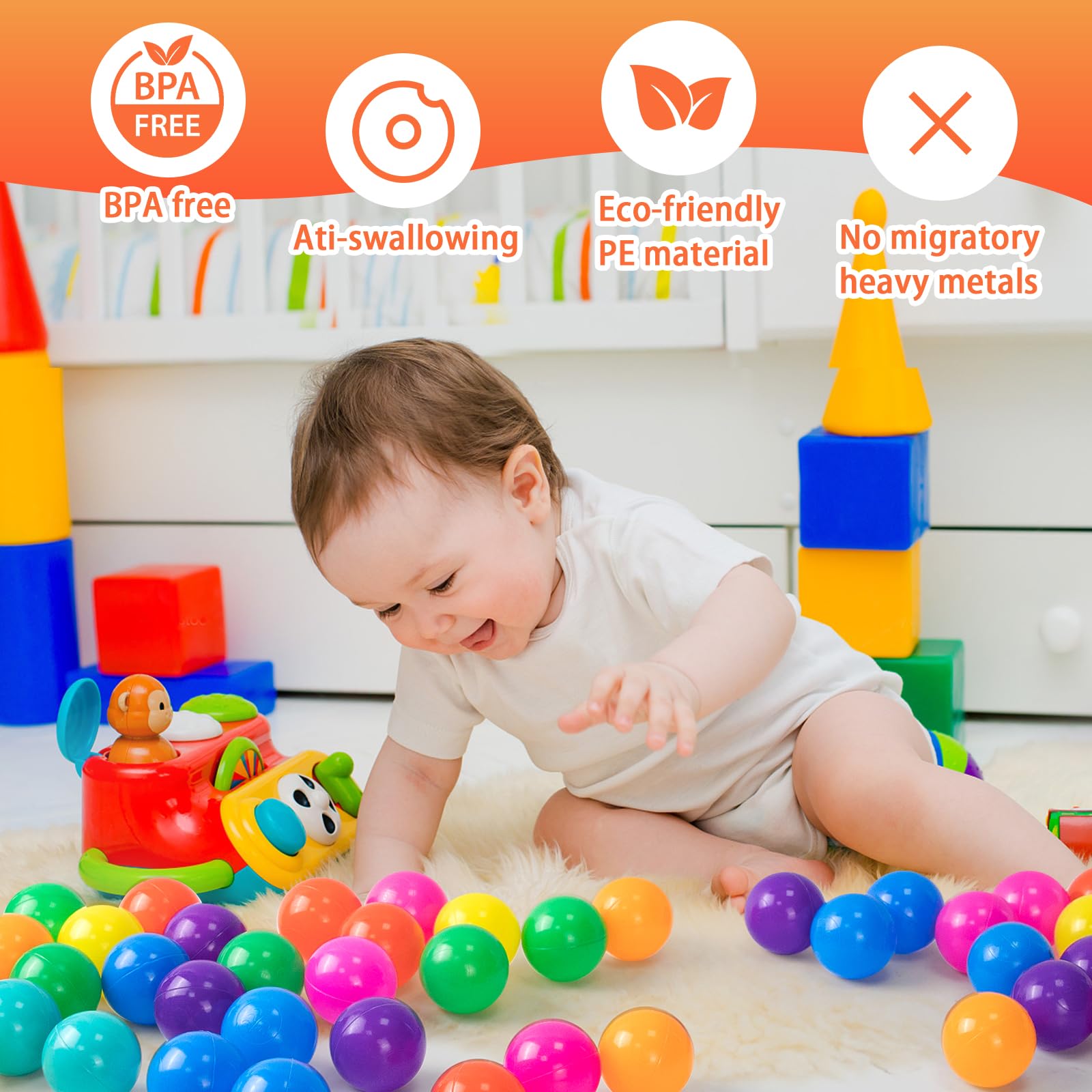 Markdang balls measure 2.1-2.2 inches for toddler-friendly play.
