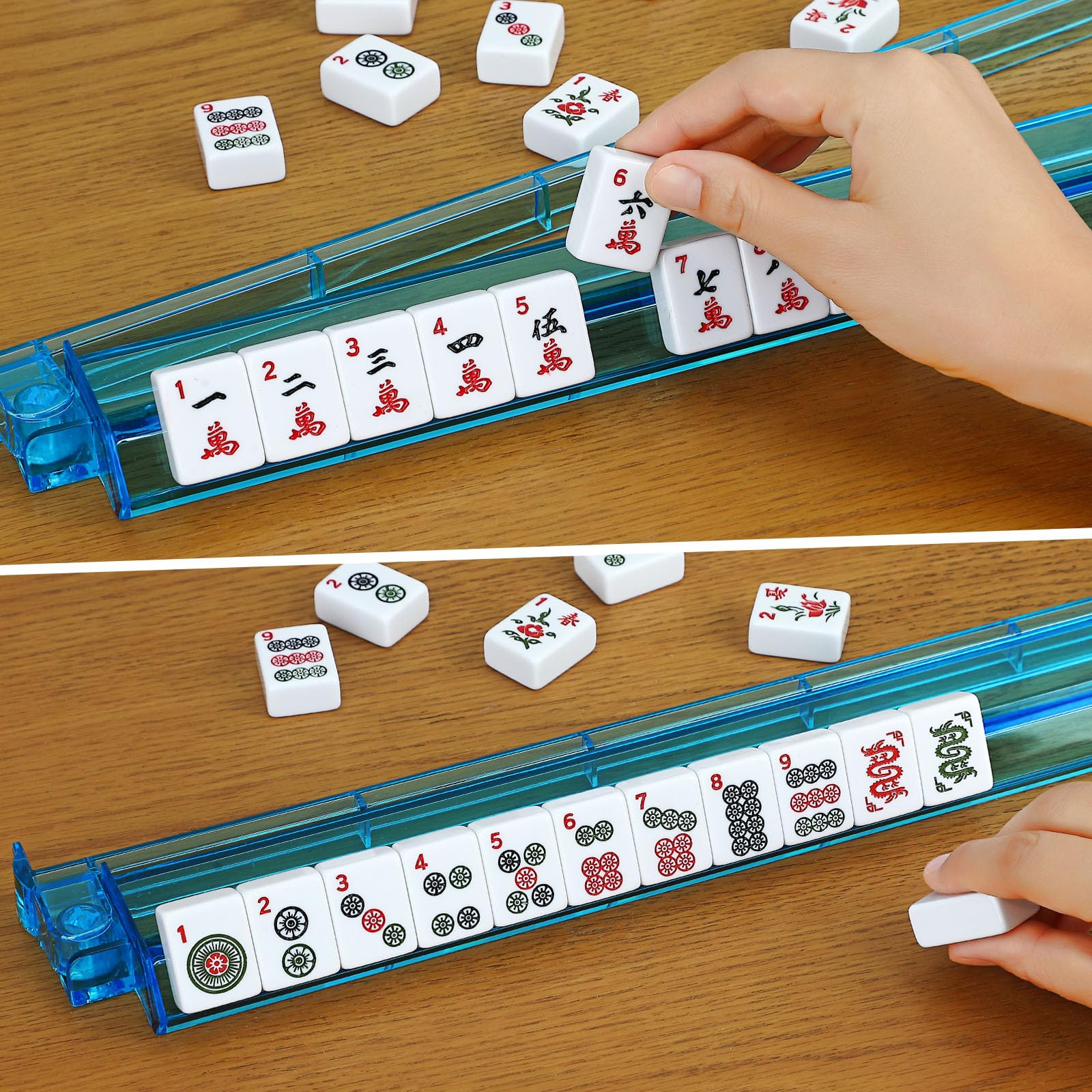 Blue travel case from Marllifenney protecting the Mahjong set