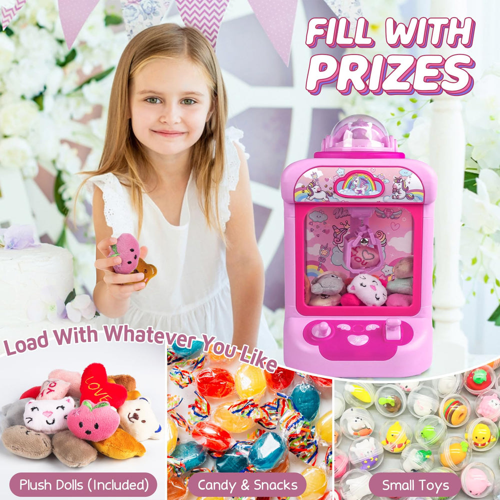 Marlrin claw machine in action with built in sound enhances playtime energy.