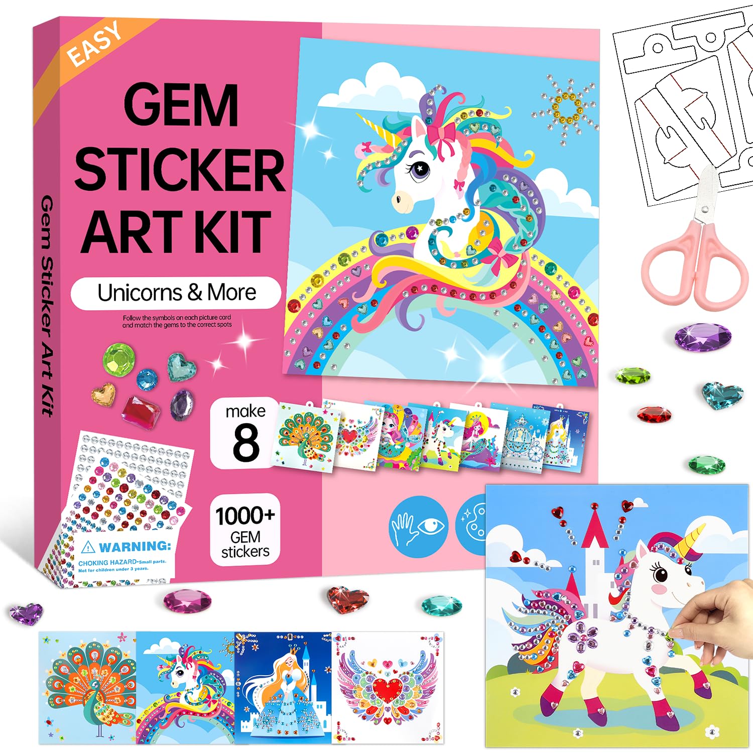 Marlrin Unicorn and Princess Diamond Art Kit box with colorful contents for screen free creativity