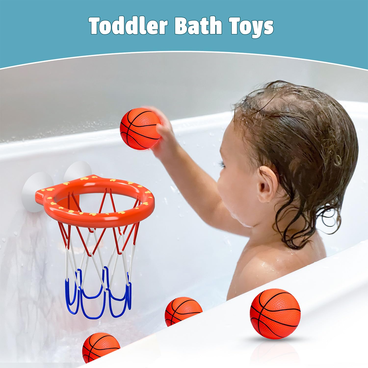 MARPPY bath toys with air pump for quick ball inflation