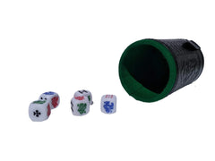 Marquez five dice set ready for quick, easy learning of classic cubilete play.