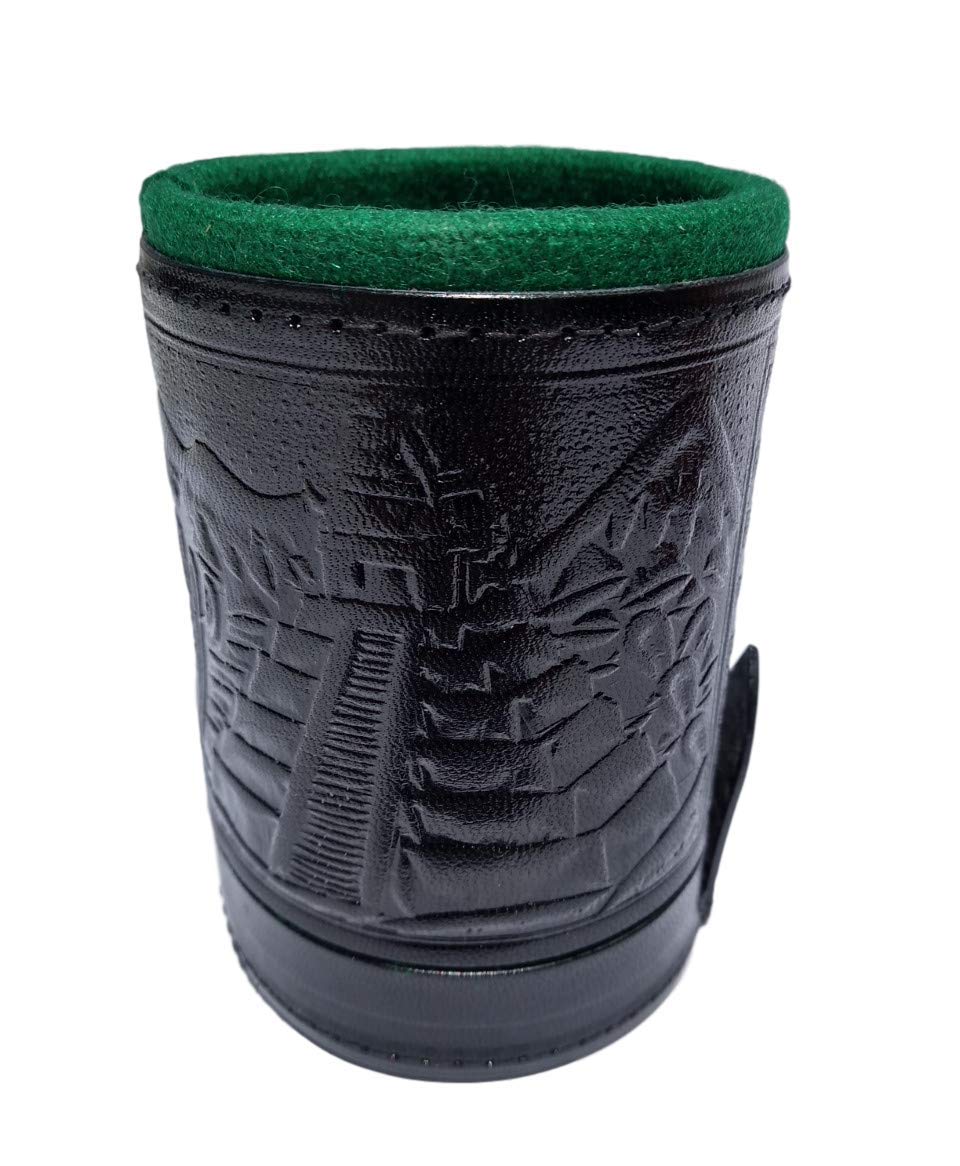 Marquez velvet-lined interior highlights quiet dice shake for peaceful family game nights.
