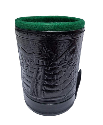 Marquez velvet-lined interior highlights quiet dice shake for peaceful family game nights.