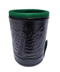 Marquez velvet-lined interior highlights quiet dice shake for peaceful family game nights.