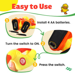Marsjoy guitar-duck plush toy with a musical pose.