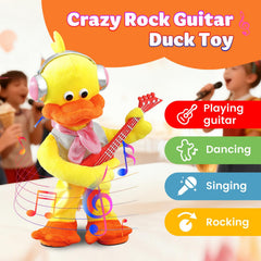 Marsjoy singing duck plush toy performing while kids listen.