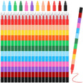 Marspark 20-pcs stackable crayons pack with 12 colors for creative play