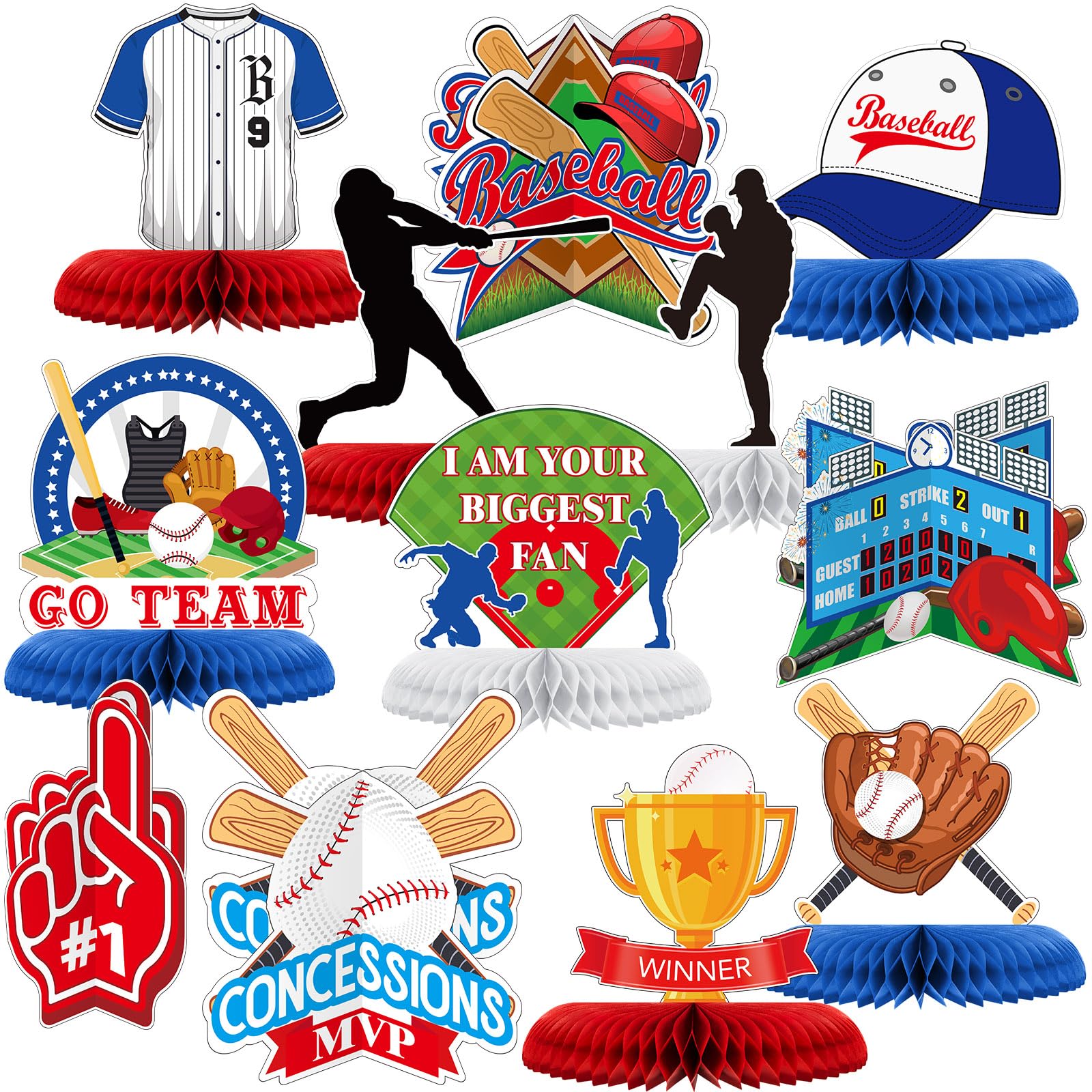 Marspark baseball centerpiece with dual print for vibrant table decor