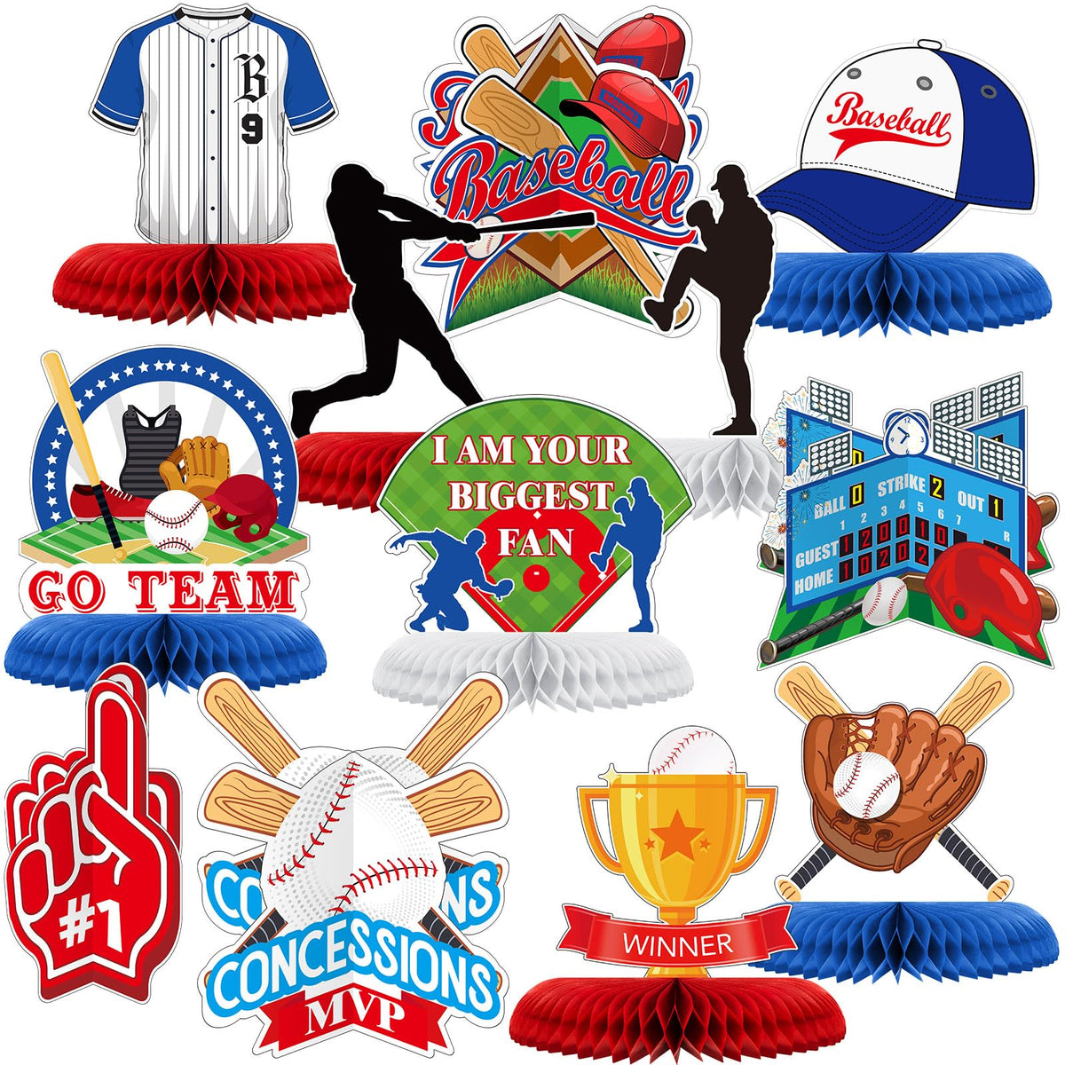 Marspark baseball centerpiece with dual print for vibrant table decor