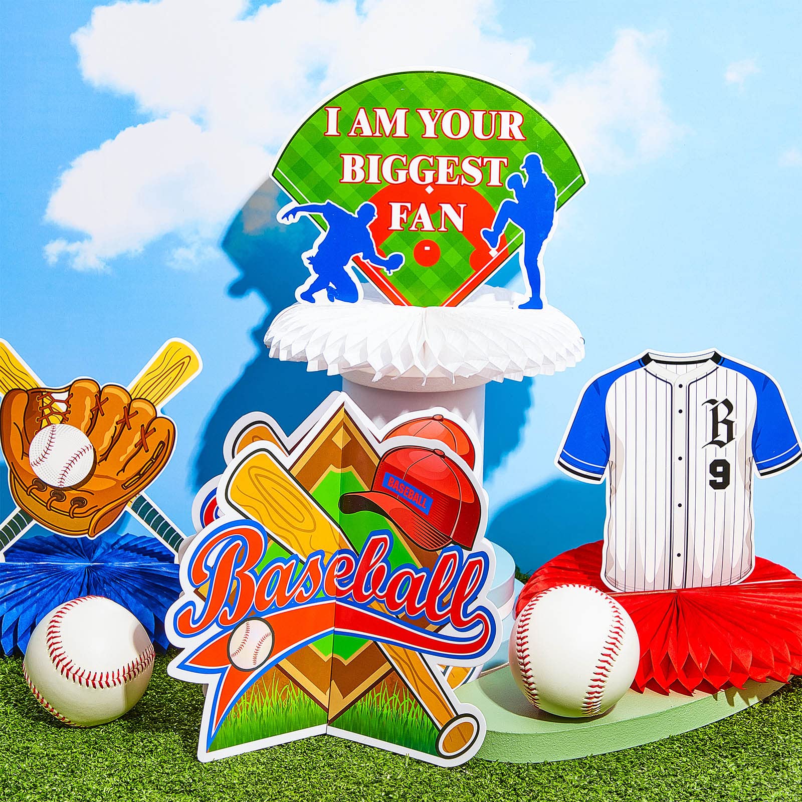 Marspark baseball trophy print decor enhances event ambiance