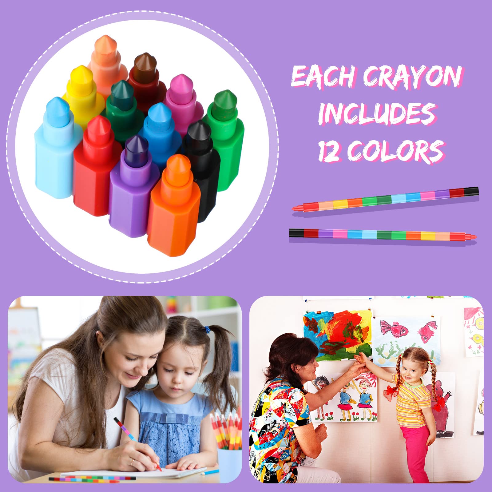Marspark buildable crayons blocks stacked into fun shapes