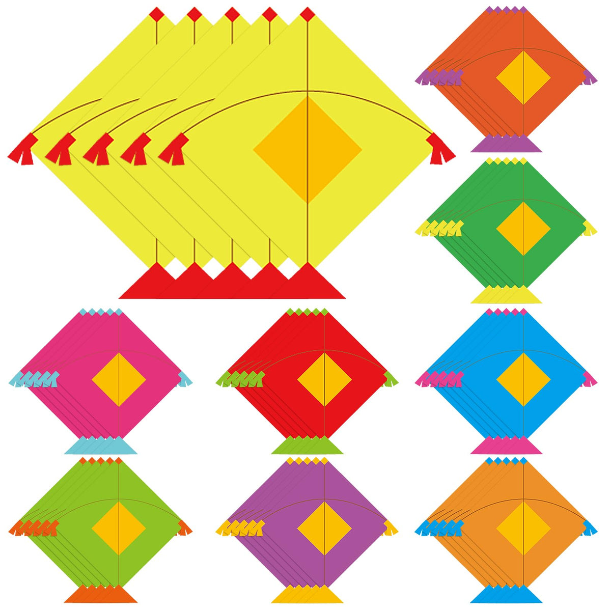 Marspark Lohri kite cutouts set, 45 pieces for festive backdrops.