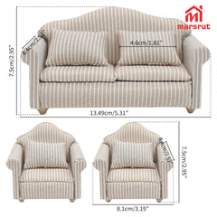 Marsrut 1/12 scale single couch with pillows adds compact seating