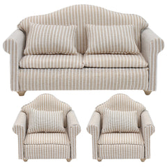 Marsrut 3pcs dollhouse couch set for a cohesive 1/12 living room scene
