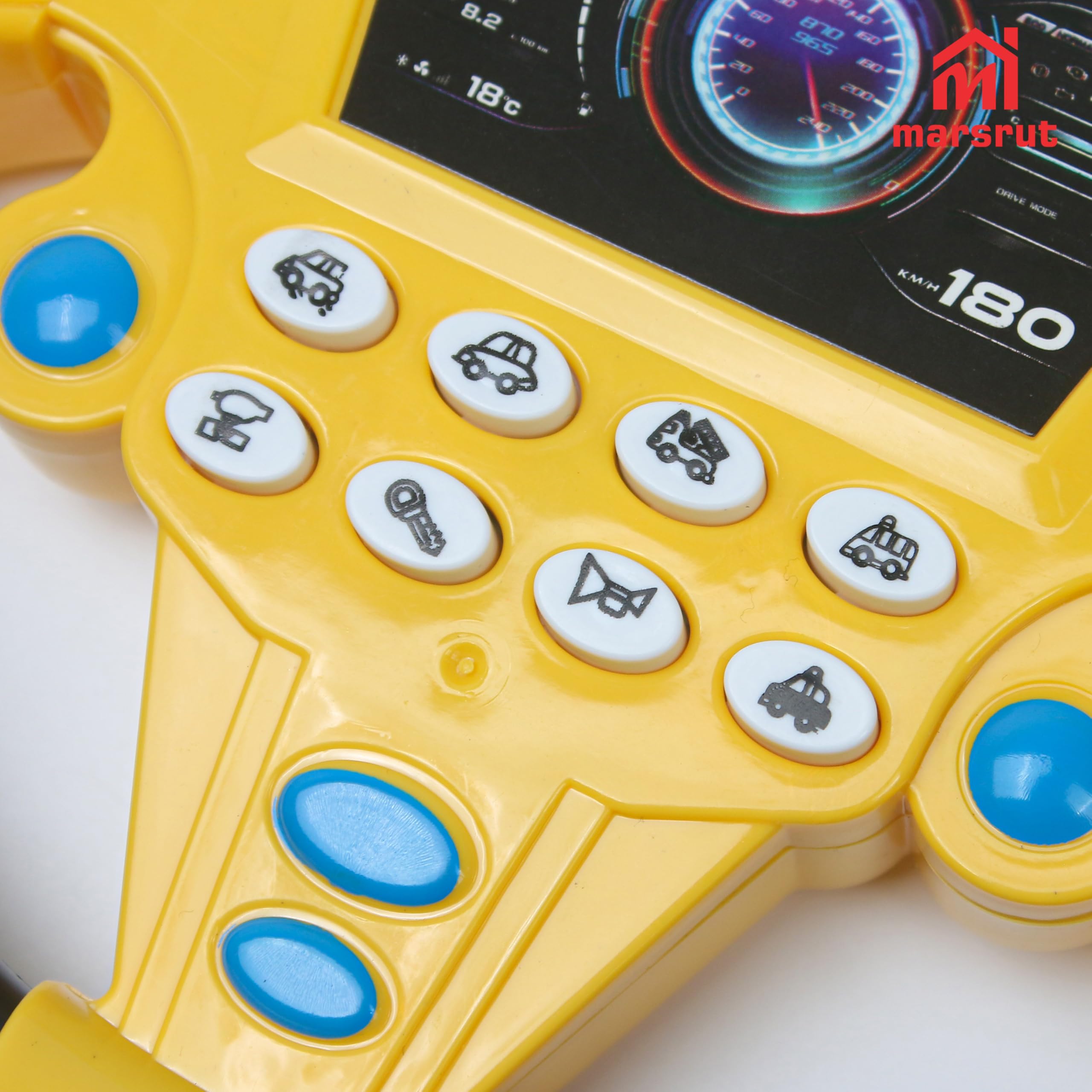 Marsrut steering wheel toy yellow flashing lights during playtime
