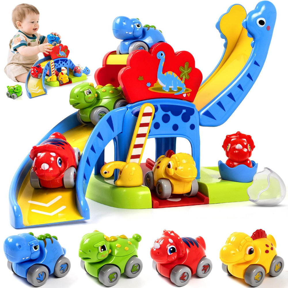 Marstone dinosaur slide ramp for engaging cause-and-effect play and motor skills
