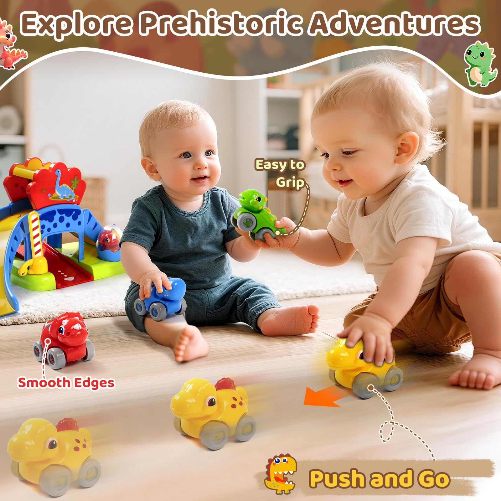 Marstone friction-powered push cars encourage active movement and crawling