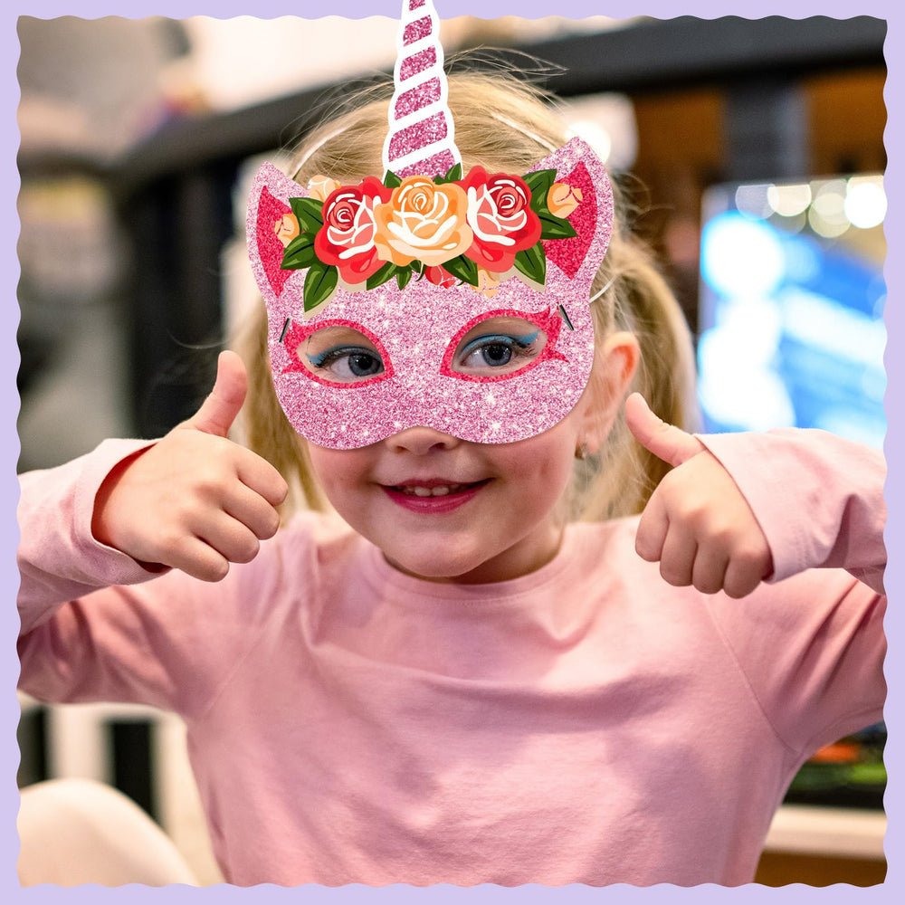 Marsui unicorn pattern masks add charm to celebrations and activities