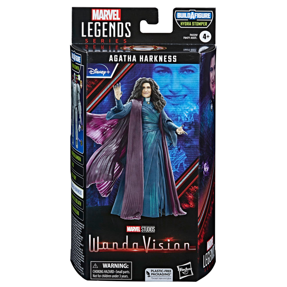 Marvel Agatha Harkness with premium articulation and deco for shelf display.