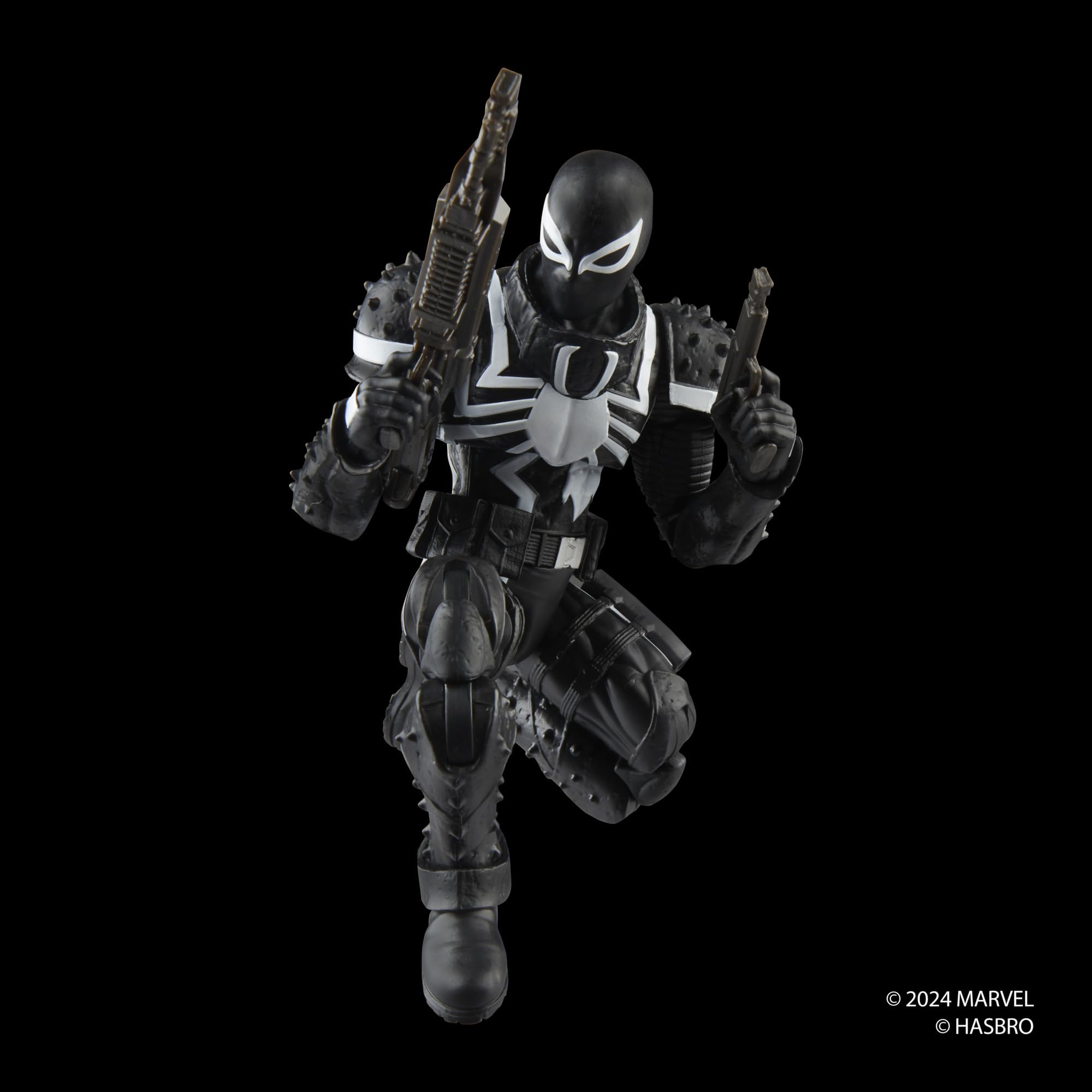 Marvel Agent Venom: dynamic poses enabled by extensive articulation.